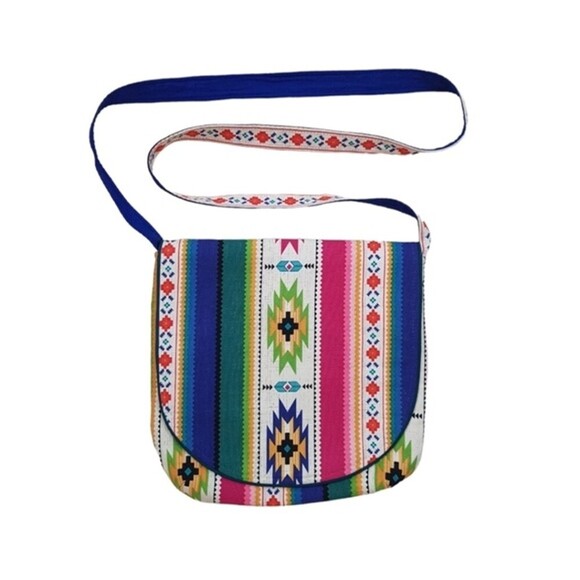 Messenger Multicolor Crossbody Bag 9.5"x 9.5" - Festival Fairy Boho Hippie - Picture 1 of 7